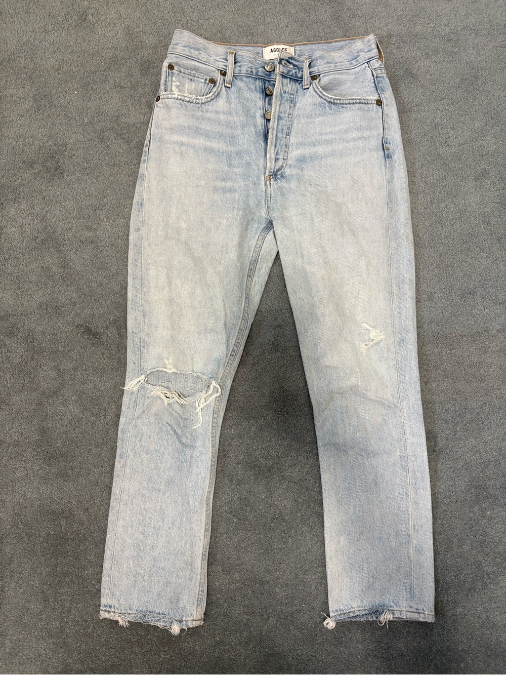 AGOLDE Light Wash Denim Jeans - Riley 25